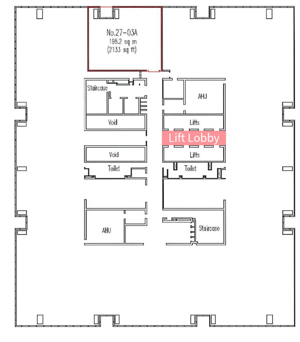 office-navi L27 2,133 sf fitted unit plan