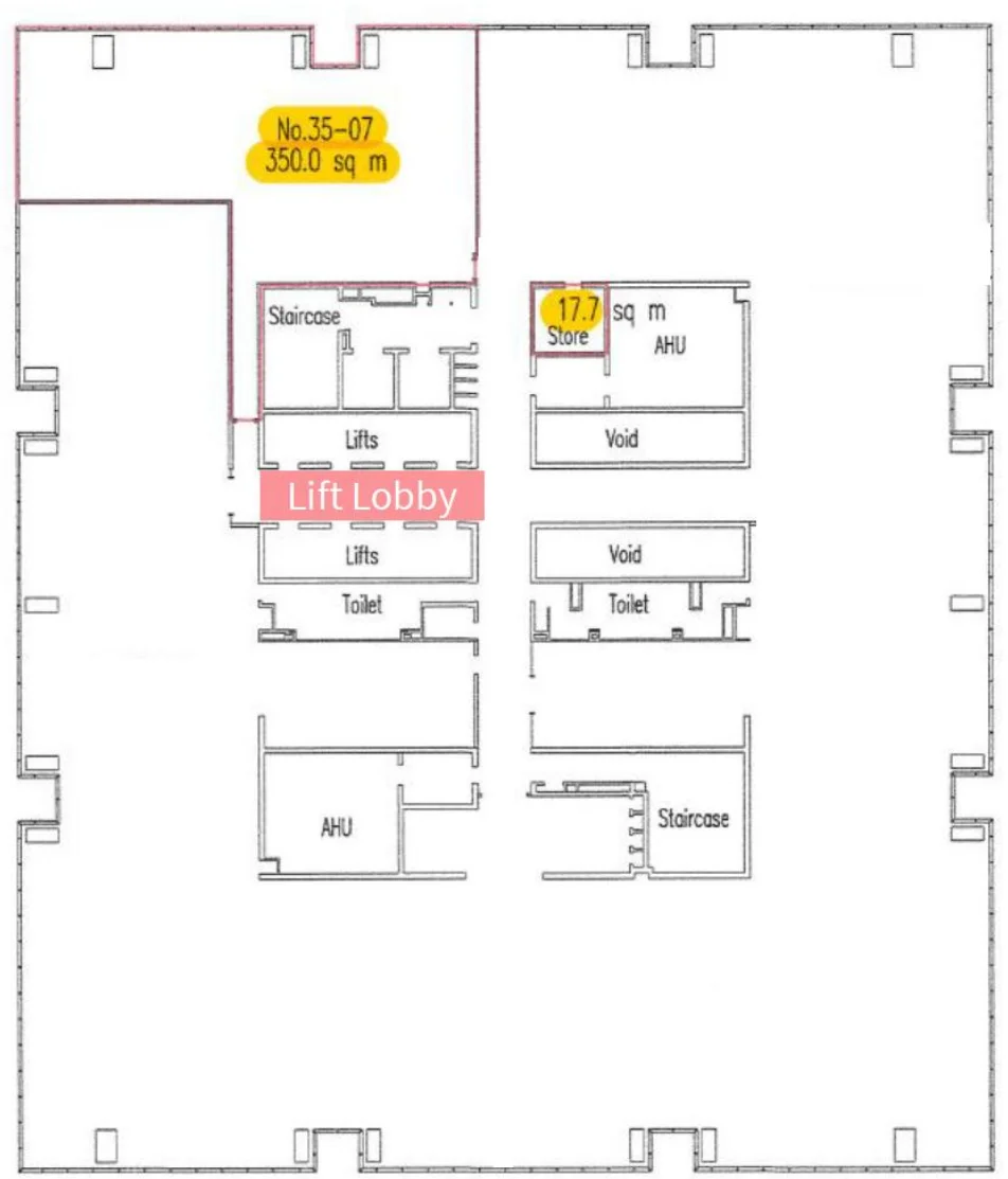 office-navi L35 4,148 sf bare unit plan