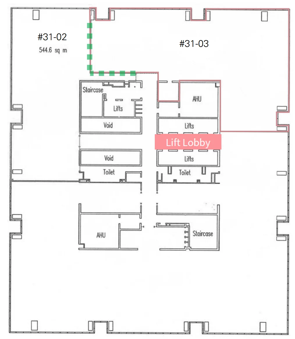 office-navi L31 7,844 sf bare unit plan