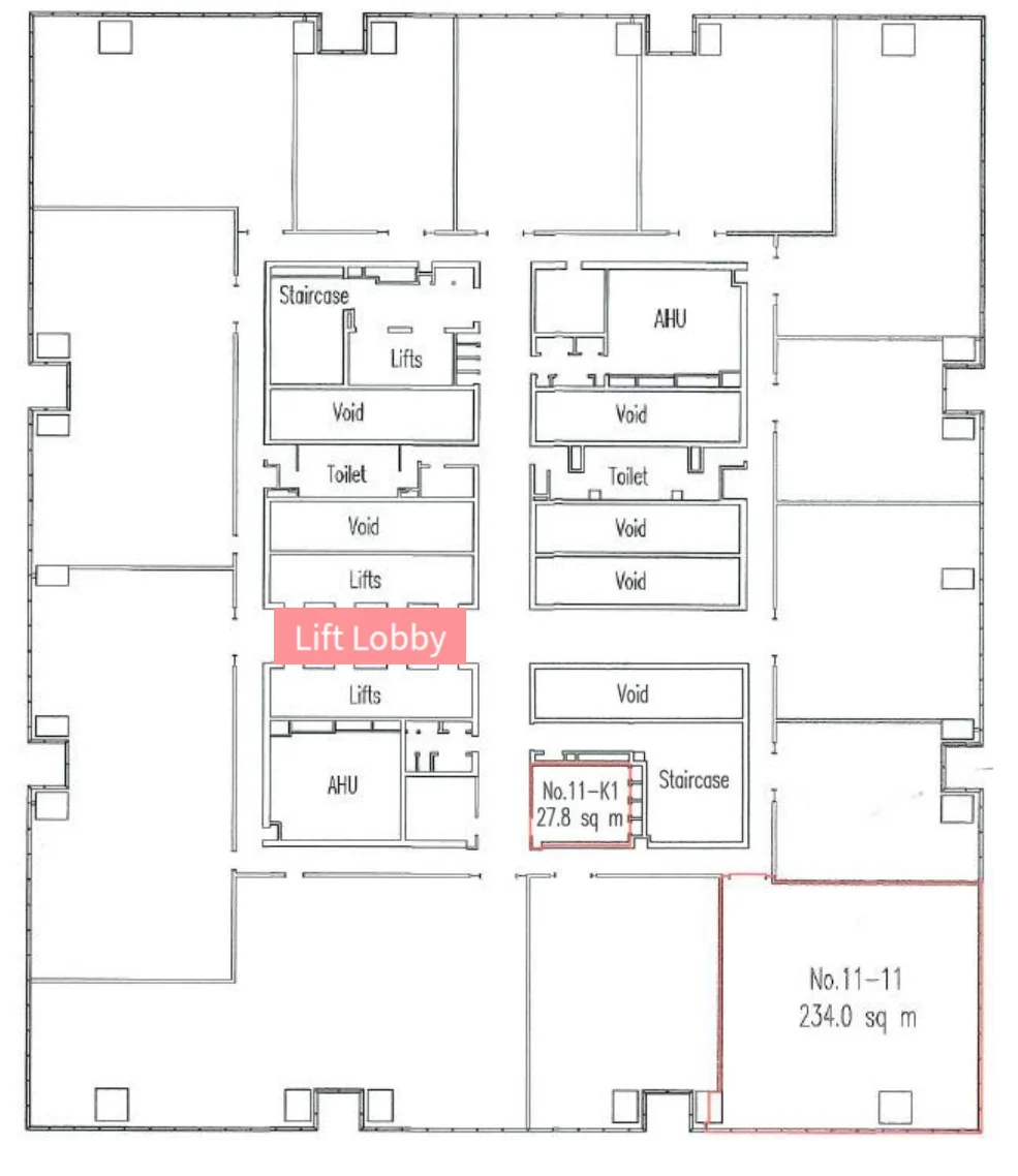 office-navi L11 2,818 sf fitted unit plan