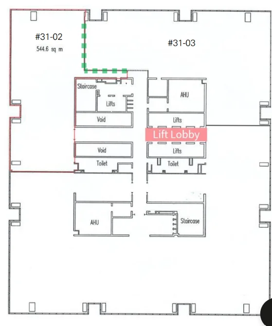 office-navi L31 5,862 sf bare unit plan (lobby frontage)