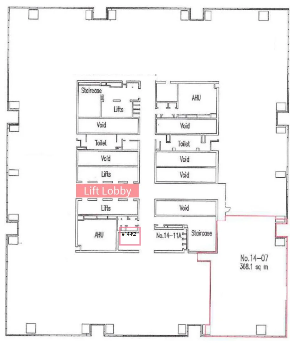 office-navi L14 4,150 sf partially fitted unit plan
