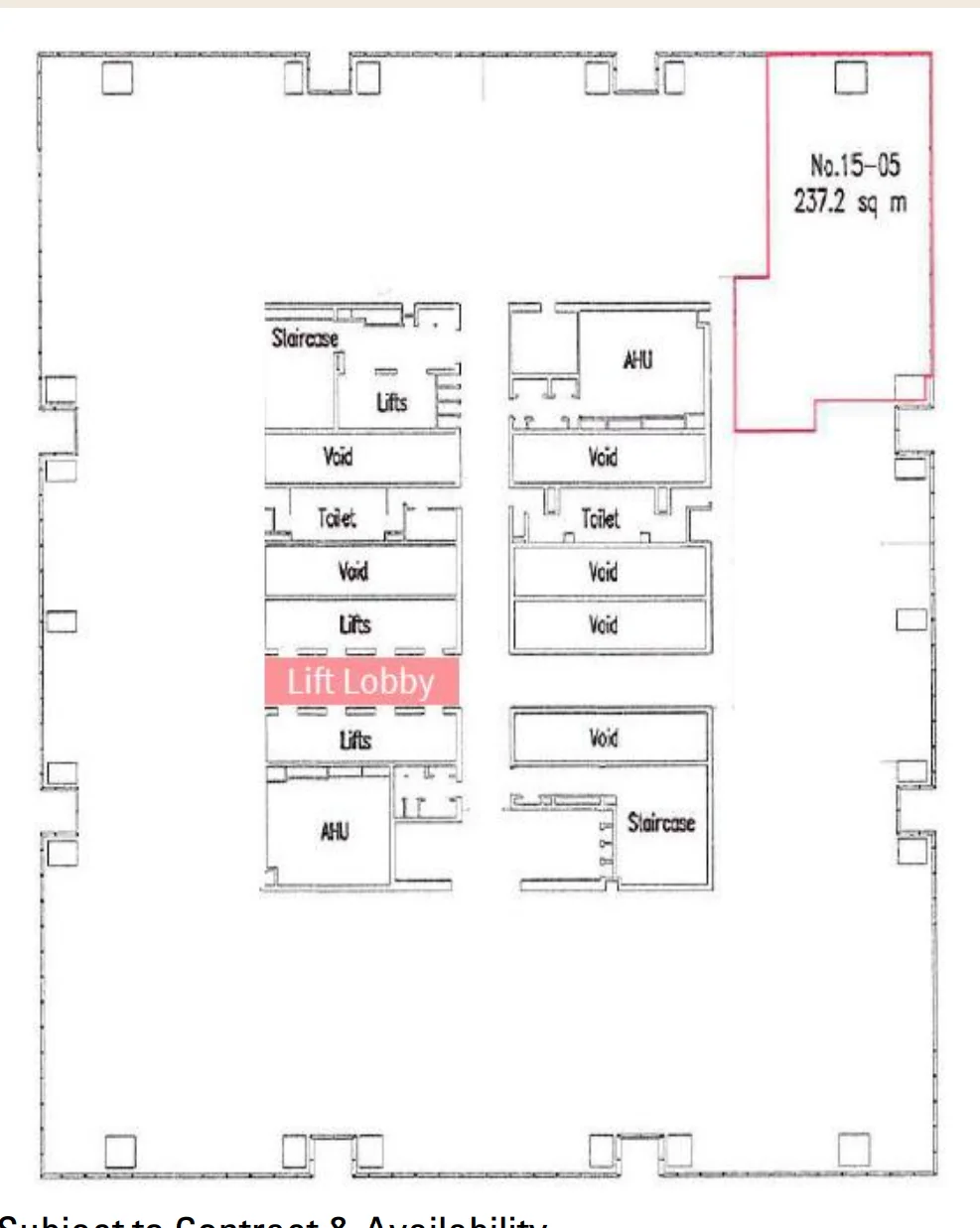 office-navi L15 2,553 sf bare unit plan