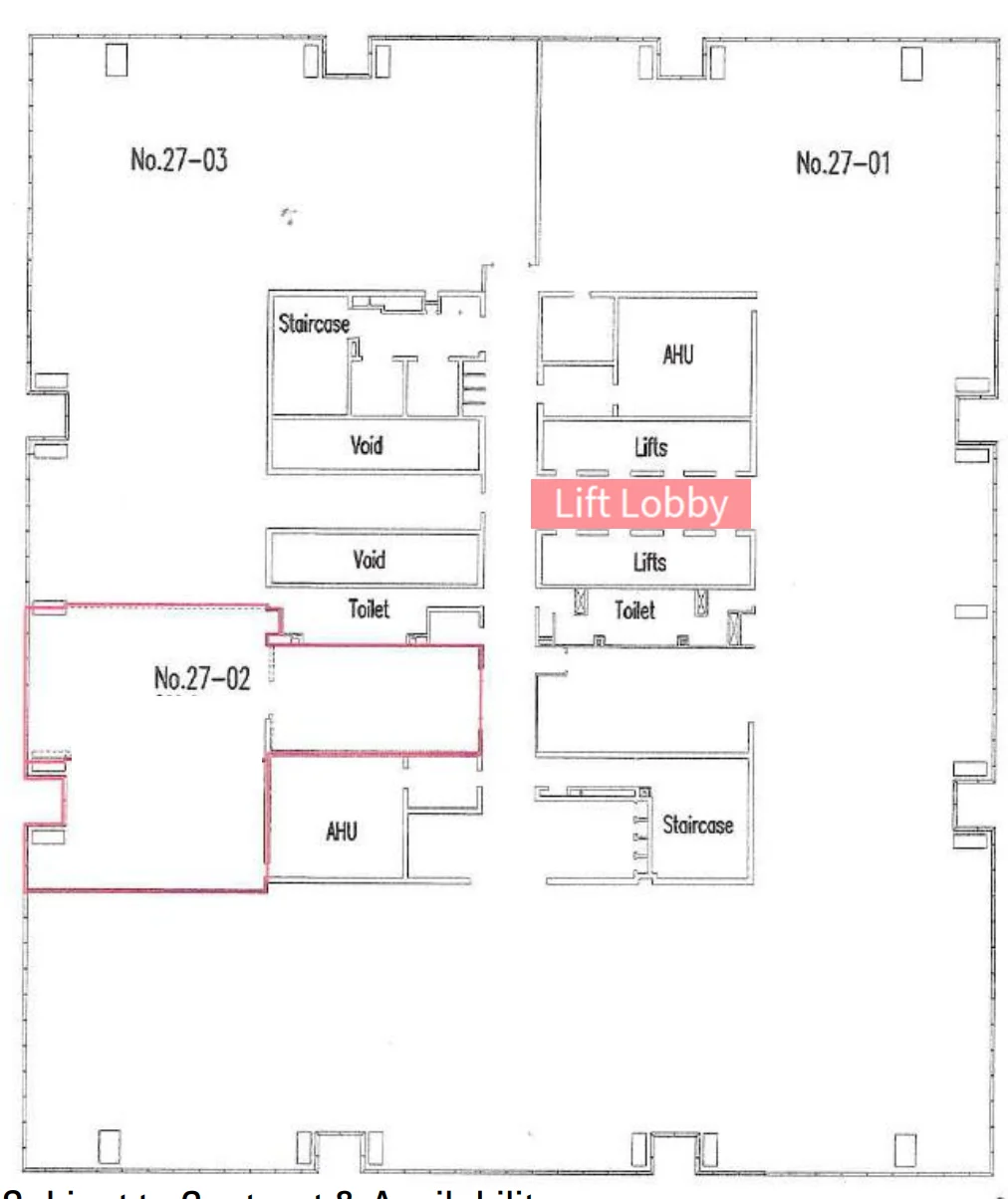 office-navi L27 4,259 sf bare unit plan (lobby frontage)