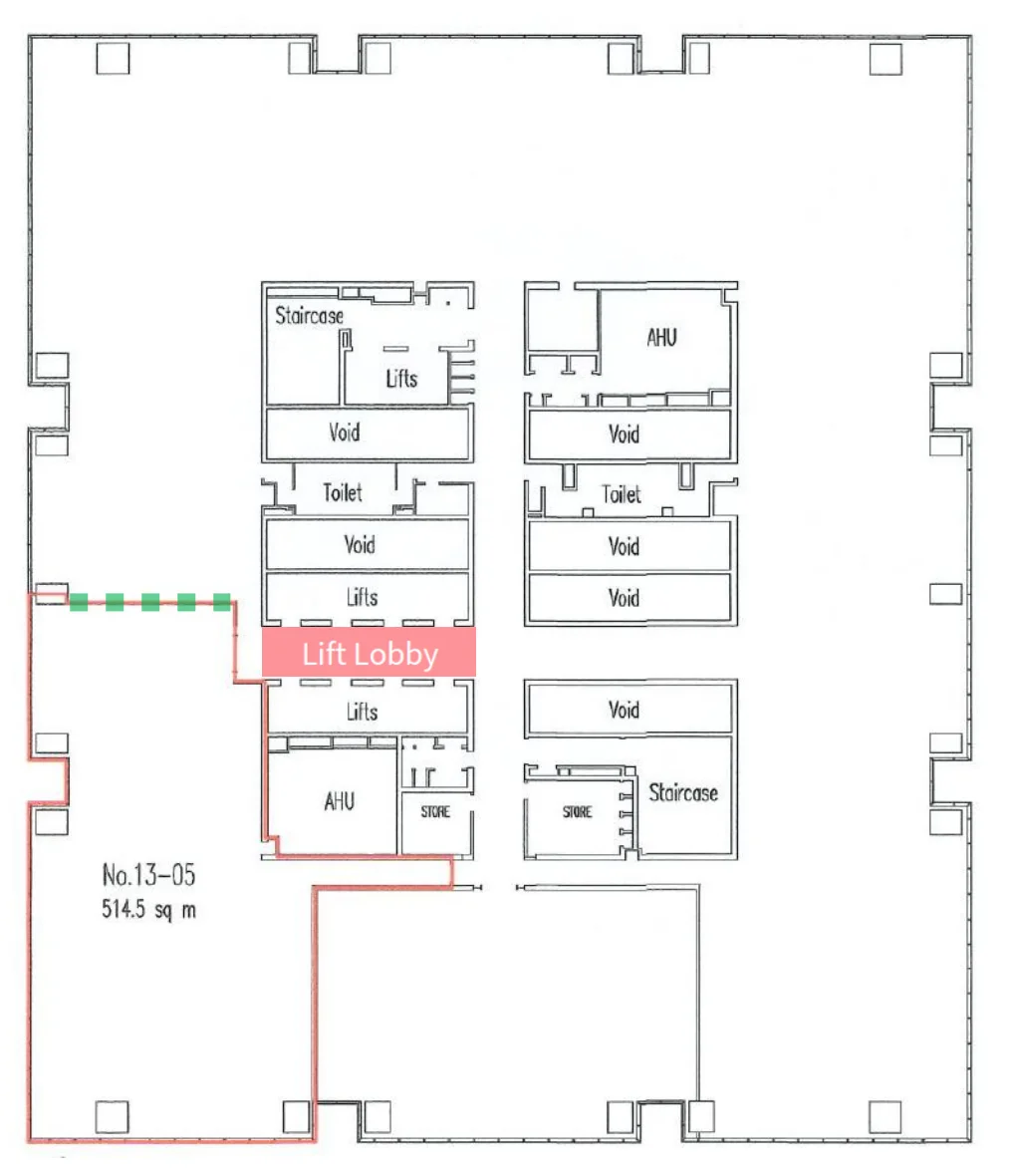 office-navi L13 #13-06 5,538 sf fitted unit plan