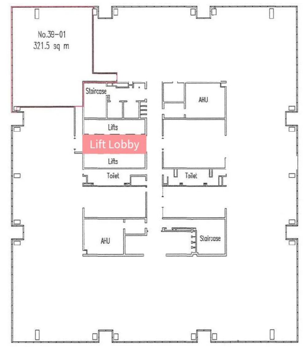 office-navi L39 3,461 sf bare unit plan