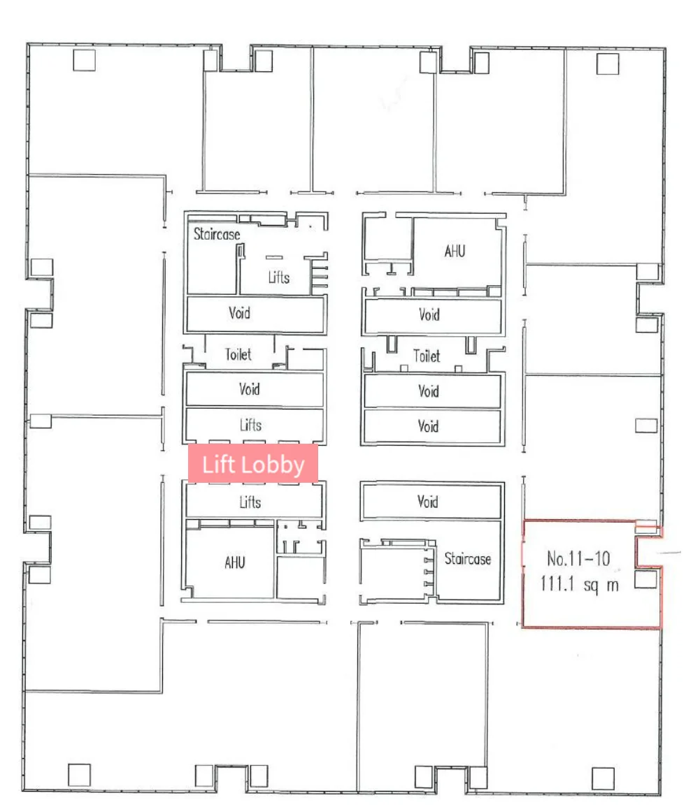 office-navi L11 1,196 sf fitted unit plan