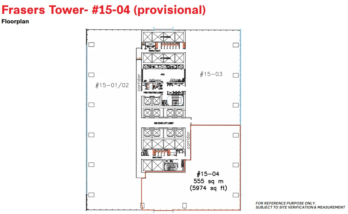office-navi L15 5,974 sf bare unit floor plan (unit no provisional, amalgamation with #15-03 possible)